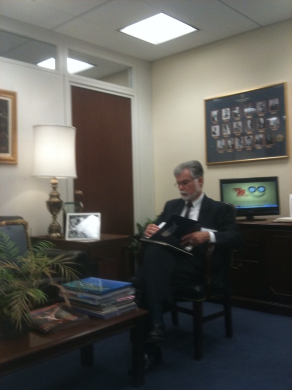 Here I am reviewing notes before meeting with Florida Senator Nelson at National REIA's Day on the Hill. 